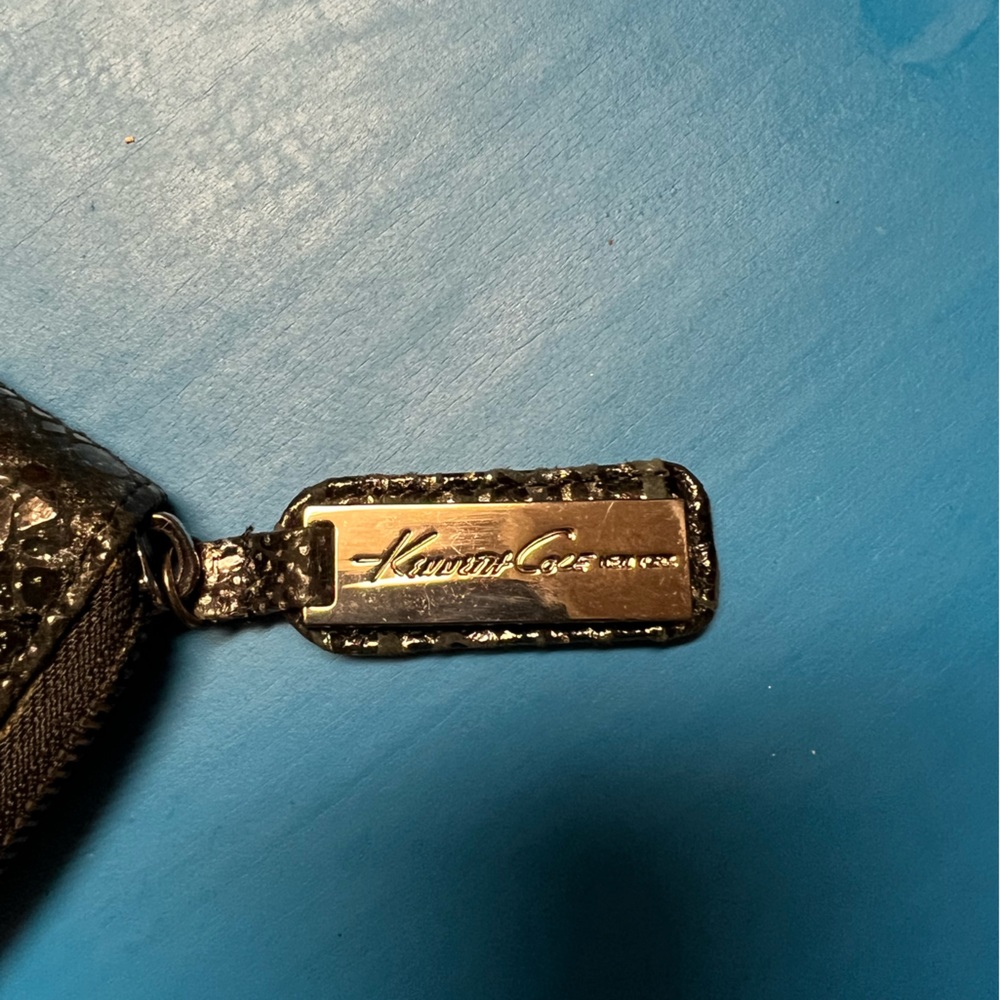 Black / Silver Leather Kenneth Cole Python Zip Ar… - image 5